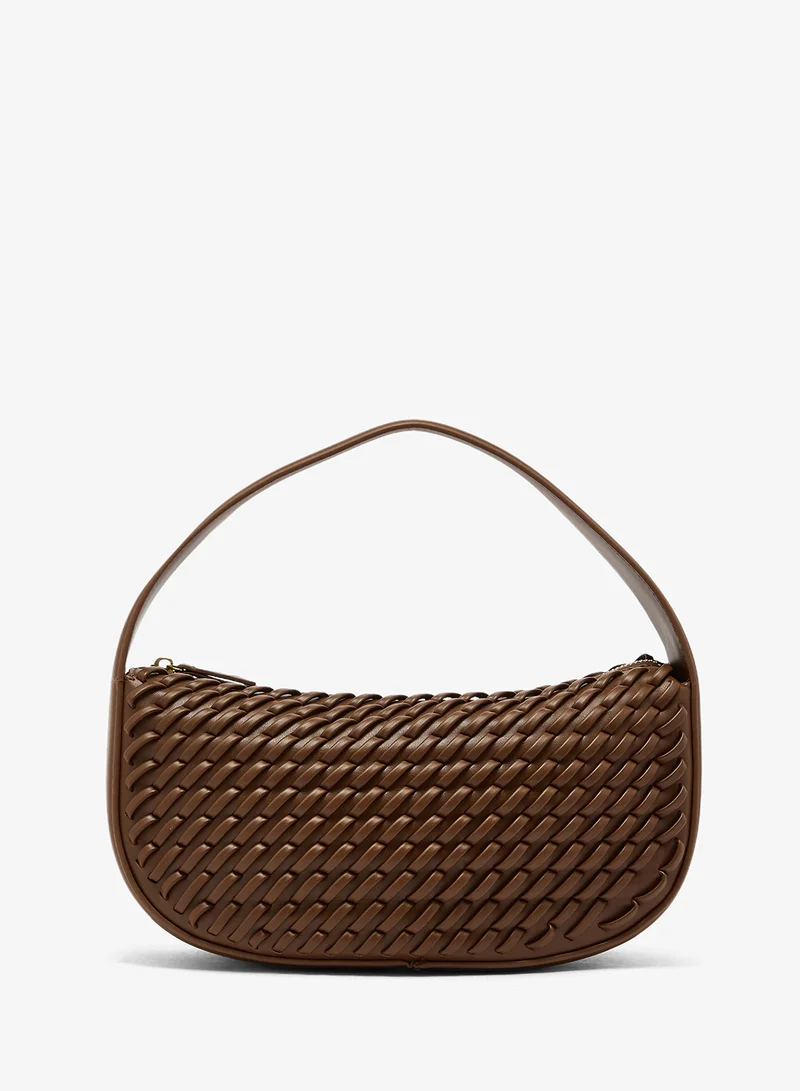ELLA Woven Textured Detail Shoulder Bag